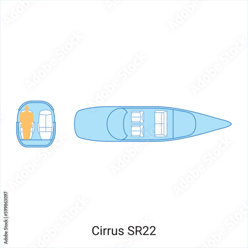 Cirrus SR22 airplane scheme. Civil Aircraft Guide