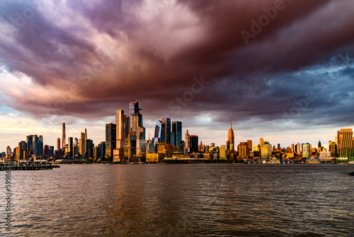 Sunset Storm Clouds over Midtown New York City from Hoboken, NJ, May 2023