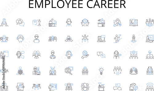 Employee career line icons collection. Data security, Encryption, Privacy, Confidentiality, Safeguarding, Protection, Secrecy vector and linear illustration. Seclusion,Intimacy,Discretion outline