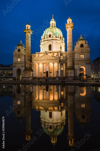 Karlskirche at dusk