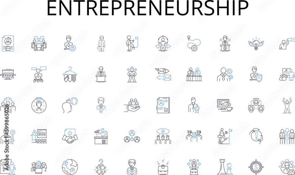 Entrepreneurship line icons collection. Efficiency, Integration, Scalability, Customization, Optimization, Automation, Collaboration vector and linear illustration. Security,Streamlining,Innovation