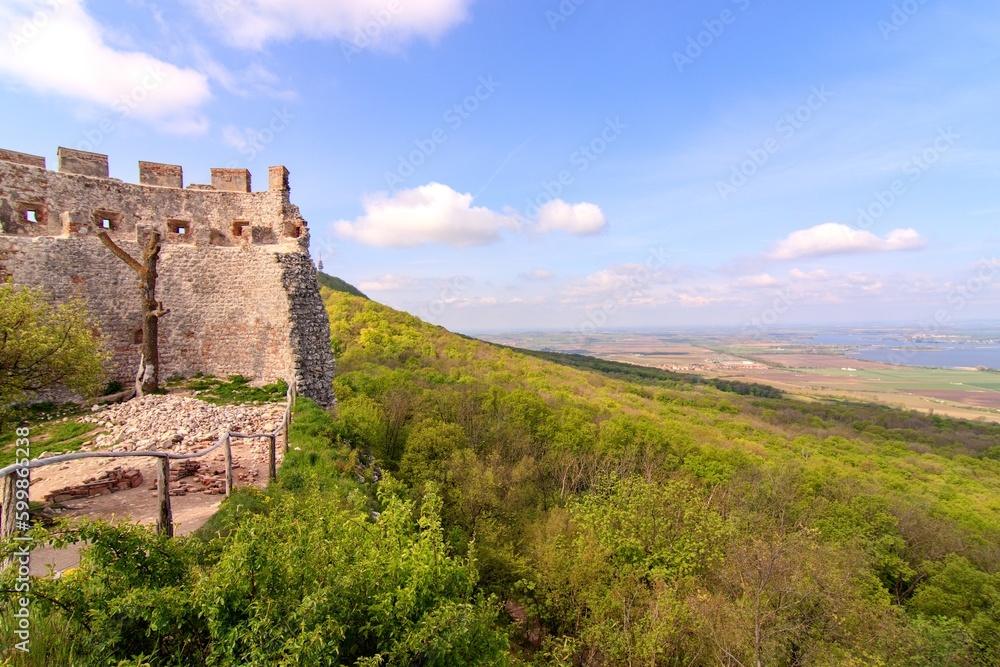 The ruins of old castle at the top of the mountain at Devicky, Czech republic The ruins of old castle at the top of the mountain at Devicky, Czech republic
