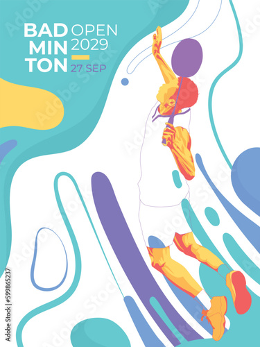 badminton open tournament flyer design