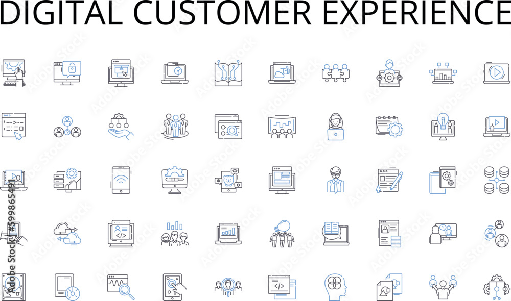 Digital customer experience line icons collection. Trendsetting, Haute couture, Designer, Accessories, Runway, Style, Boutique vector and linear illustration. Luxury,Glamorous,Fabrics outline signs Digital customer experience line icons collection. Trendsetting, Haute couture, Designer, Accessories, Runway, Style, Boutique vector and linear illustration. Luxury,Glamorous,Fabrics outline signs