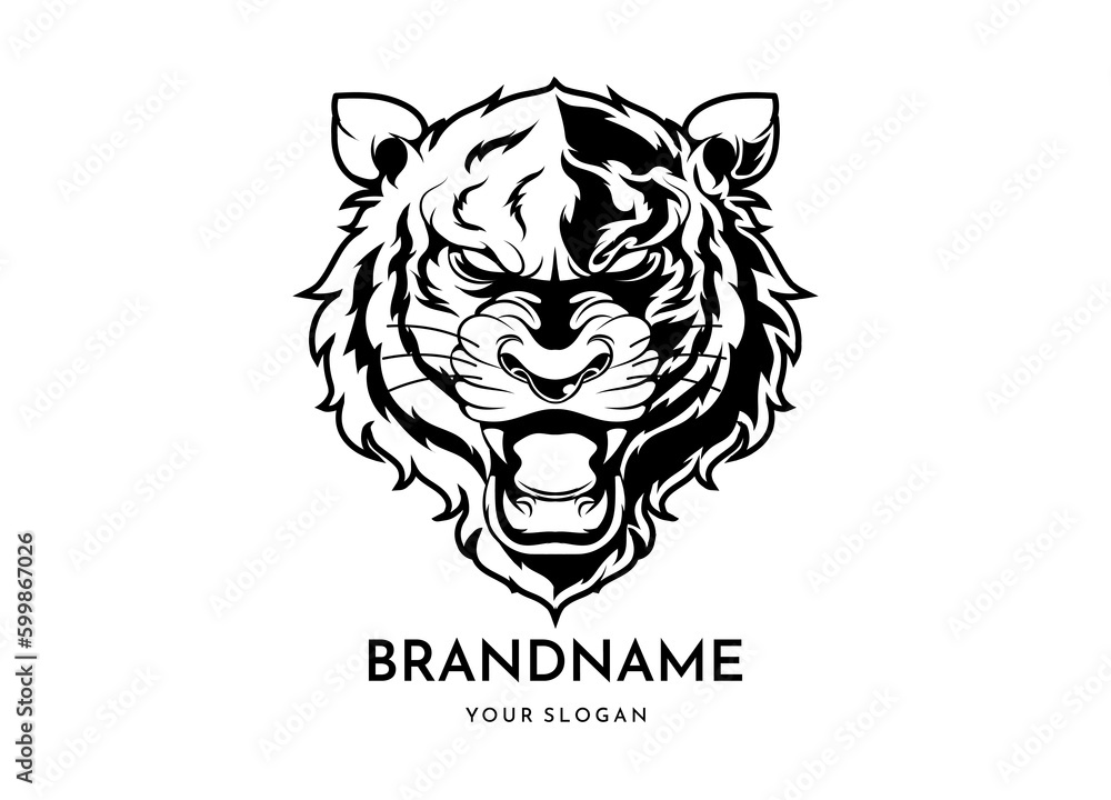 Tiger head face logo vector icon Tiger head face logo vector icon