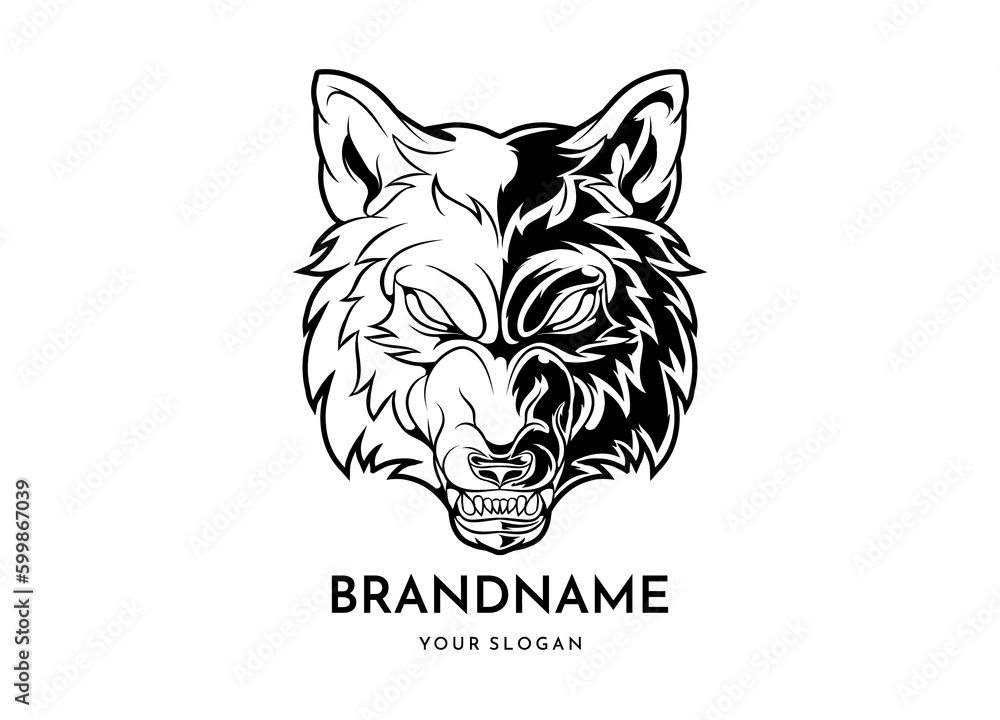 Wolf head face logo vector icon Wolf head face logo vector icon