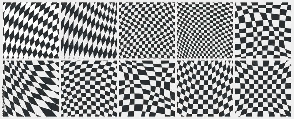 Black and white checkered template. Vector illustration