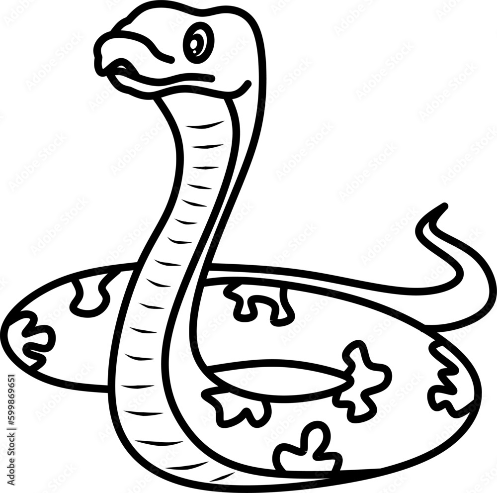 Fototapeta premium Snake line art for coloring book