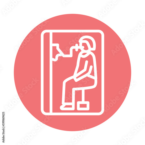 Functional pulmonary test line icon. Isolated vector element.
