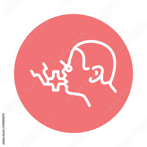 Functional pulmonary test line icon. Isolated vector element.