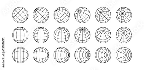 Fototapeta 3D spheres grids