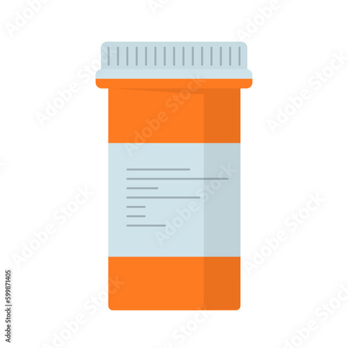 medicine pill bottle flat vector illustration logo icon clipart