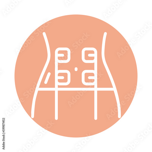 Myo stimulation massage line color icon.  Physiotherapy, acupuncture.