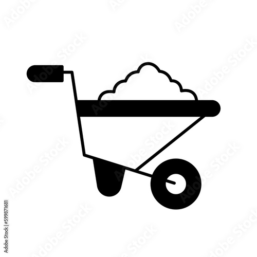 Garden wheelbarrow Color Vector Icon which can easily modify

