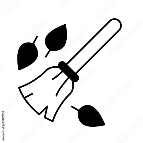 Broom Color Vector Icon which can easily modify

