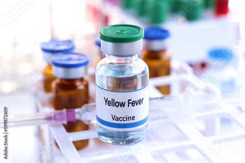 Yellow Fever vaccine in a vial, immunization and treatment of infection