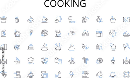 Cooking line icons collection. Treatment, Consultation, Checkup, Medication, Patient, Recovery, Diagnosis vector and linear illustration. Vaccination,Surgery,Specialist outline signs set