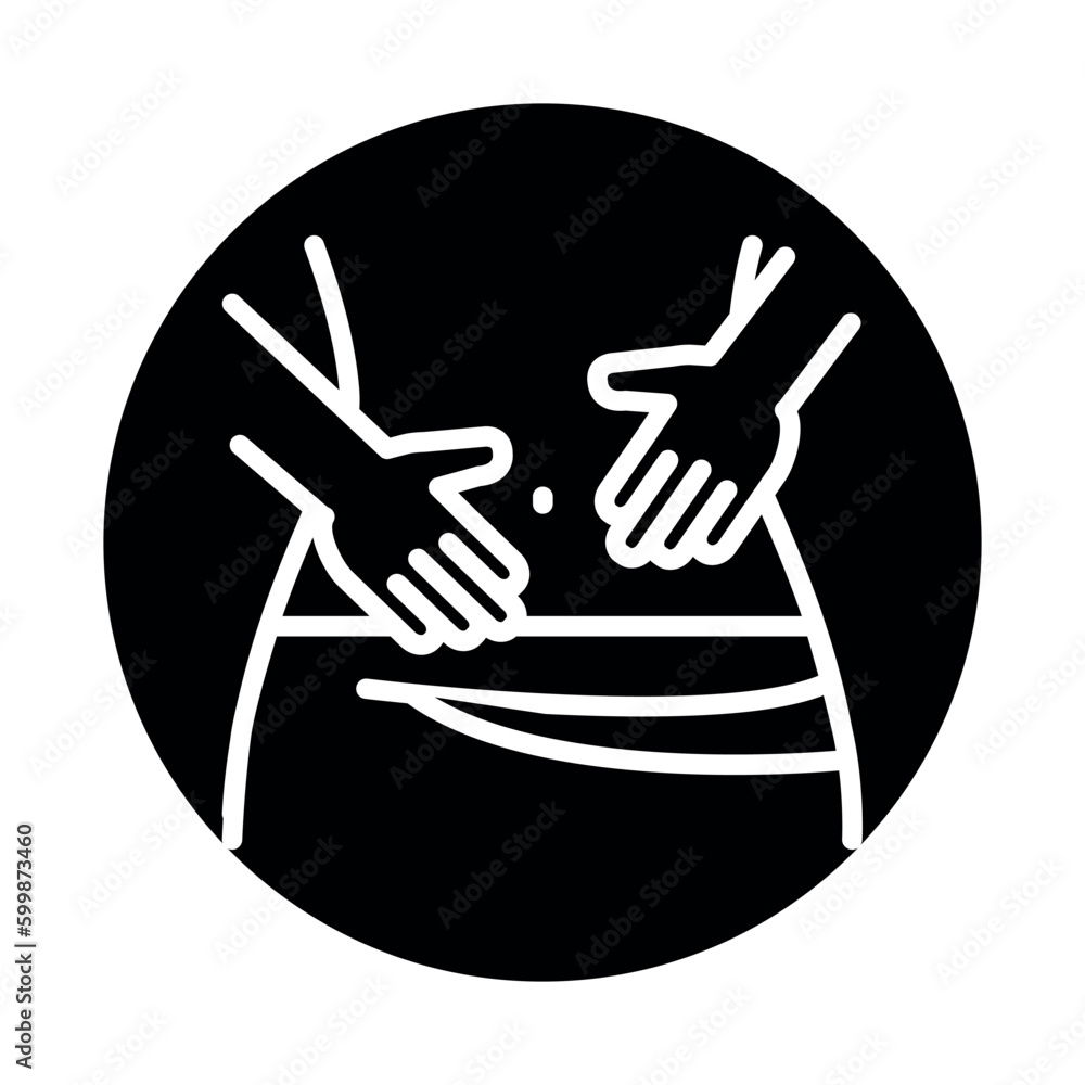 Taoist massage line color icon. Physiotherapy, acupuncture. Taoist massage line color icon. Physiotherapy, acupuncture.