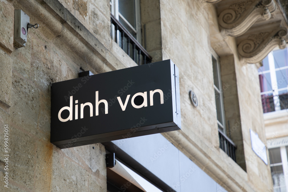Dinh Van wall facade jewellery boutique logo brand and text sign