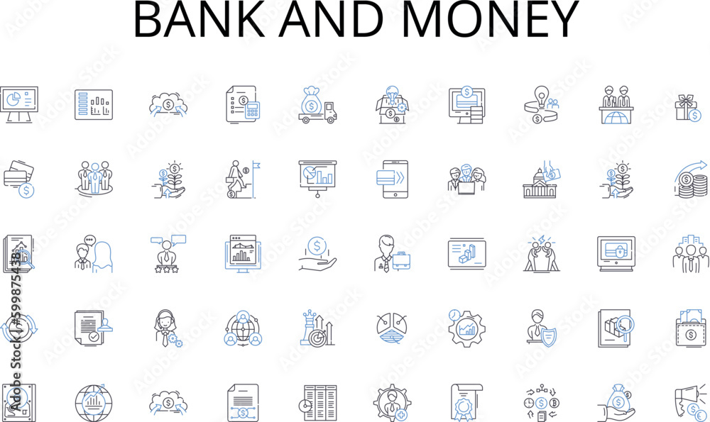 Bank and money line icons collection. Submerged, Exploration, Oceanography, Pressure, Abyss, Scuba, Wetsuit vector and linear illustration. Marine life,Shipwrecks,Crevices outline signs set Bank and money line icons collection. Submerged, Exploration, Oceanography, Pressure, Abyss, Scuba, Wetsuit vector and linear illustration. Marine life,Shipwrecks,Crevices outline signs set