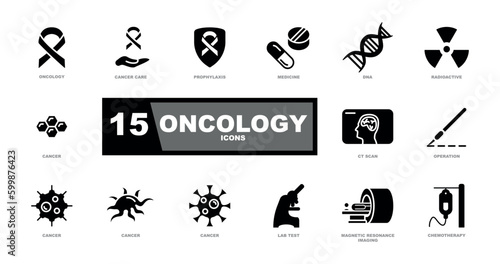 Oncology icons set. Line icons set. Vector signs for web graphics.