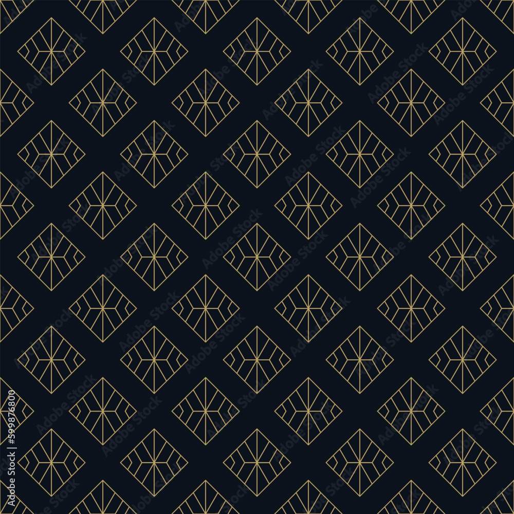 Geometric luxury pattern. Seamless ornamental pattern background. Vector artistic geometric style dark line pattern background.