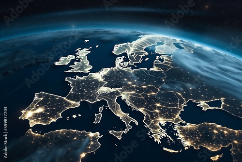 Nighttime Connections: Europe's Communication Lines in Space