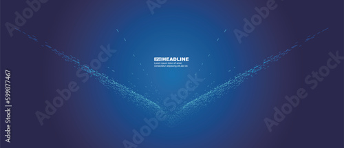 Blue particles converge on a blue background