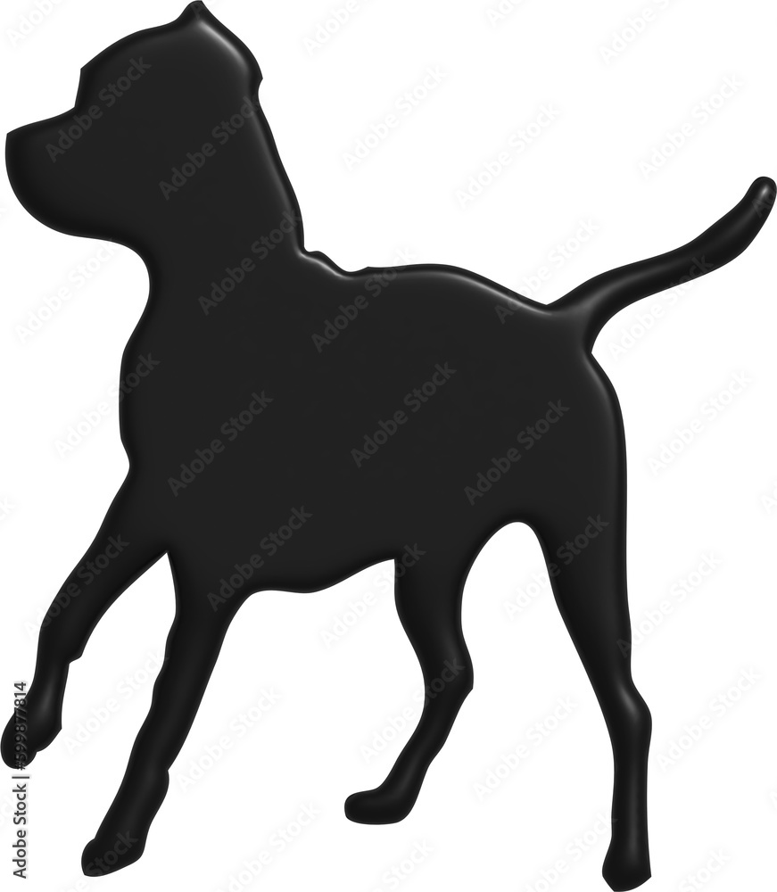 dog silhouette isolated on white