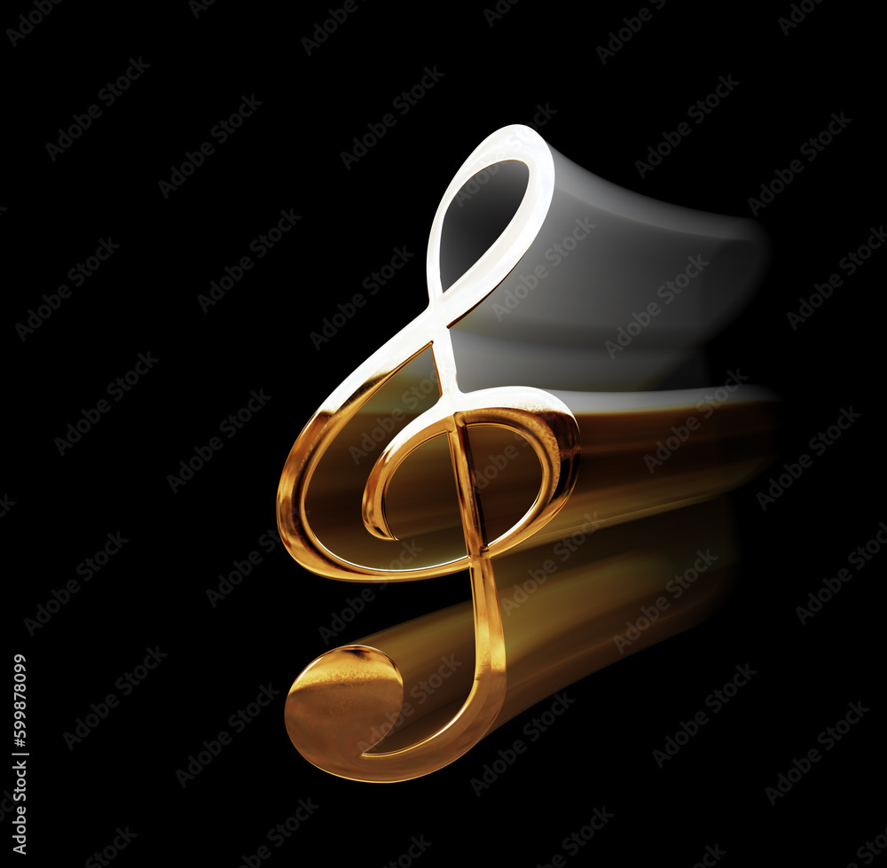 Obraz premium musical note 3d illustration