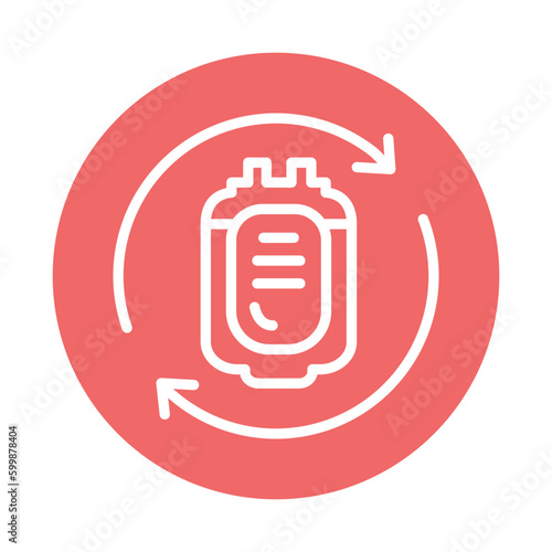 Blood transfusion line icon. Isolated vector element.