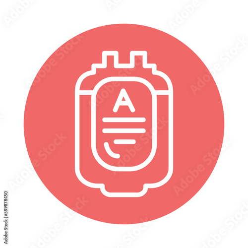 Donor blood type A line icon. Isolated vector element.
