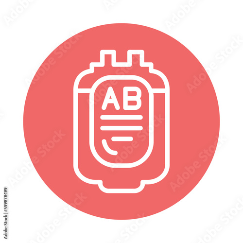 Donor blood type AB line icon. Isolated vector element.