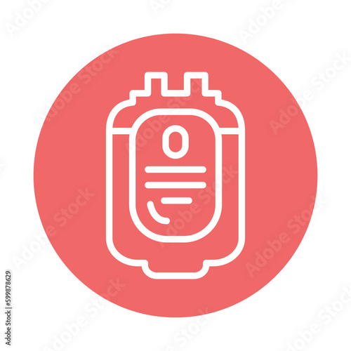 Donor blood type O line icon. Isolated vector element.