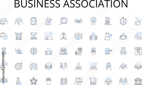 Business association line icons collection. Oars, Rowing, Coxswain, Regatta, Bladework, Stroke, Catch vector and linear illustration. Finish,Power,Balance outline signs set