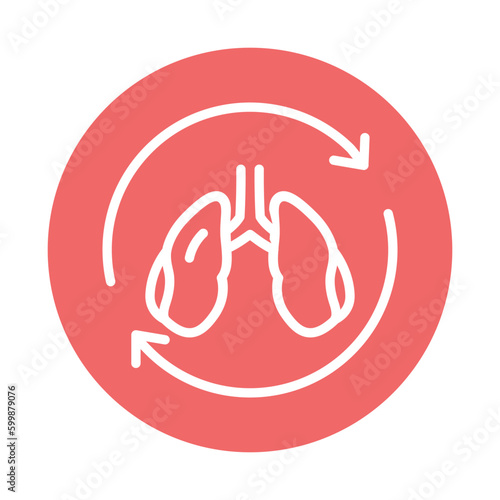 Lung transplant line icon. Isolated vector element.