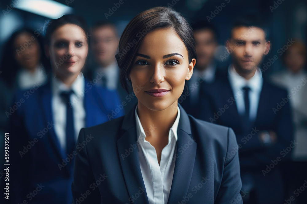 Portrait of successful creative business team looking at camera. Generative AI Portrait of successful creative business team looking at camera. Generative AI