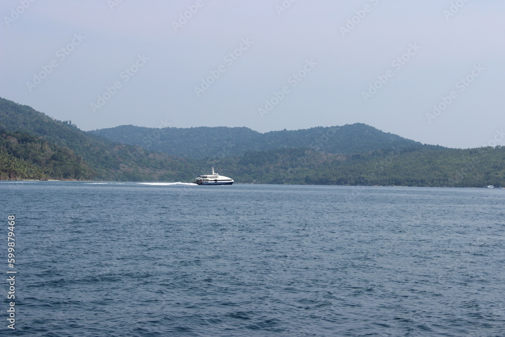 Pleasure of boat drive in Andaman Nicobar Island, India Pleasure of boat drive in Andaman Nicobar Island, India
