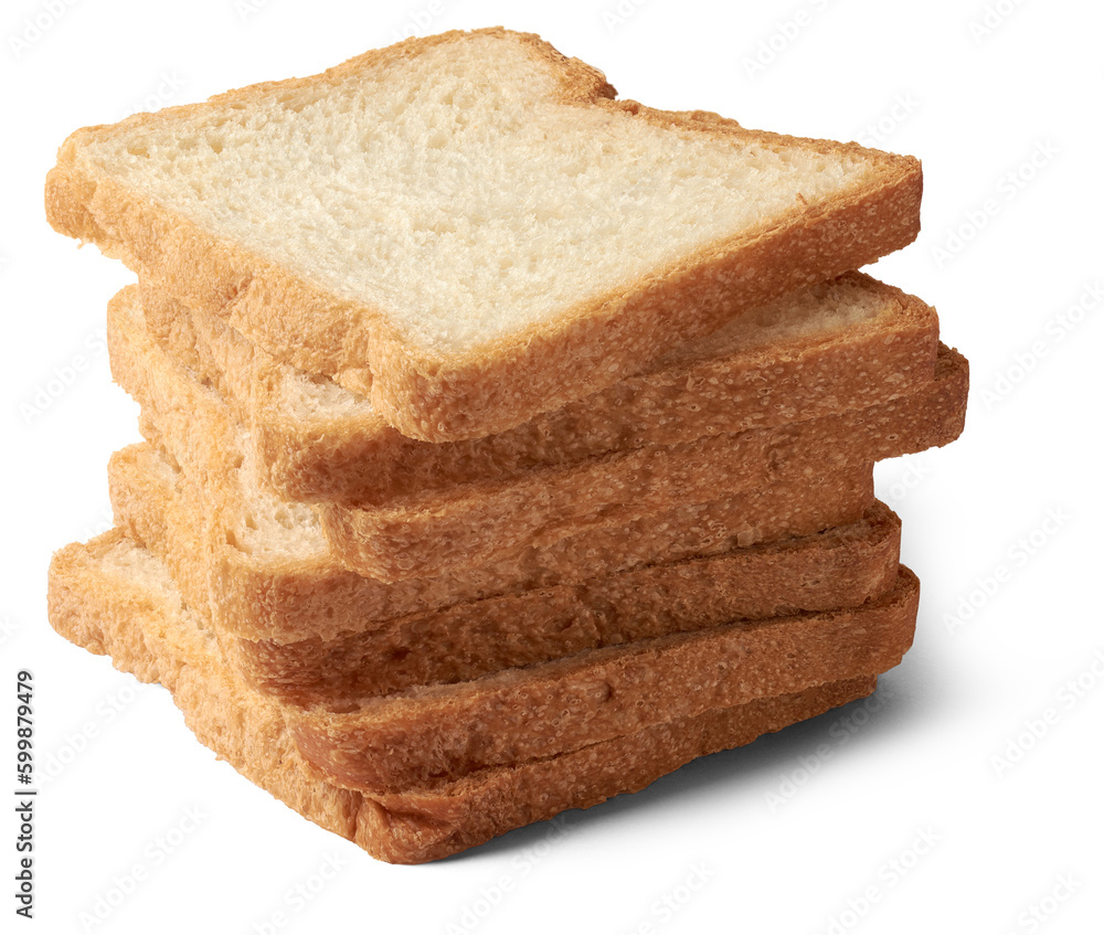 Foto de asliced white bread isolated, popular food item in many