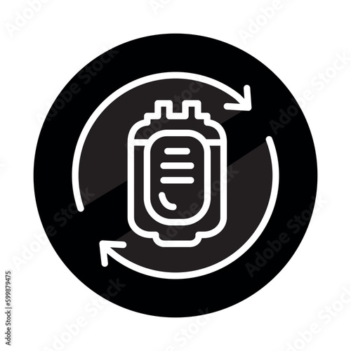 Blood transfusion line icon. Isolated vector element.