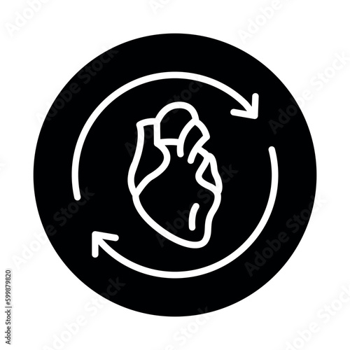 Heart  transplant line icon. Isolated vector element.