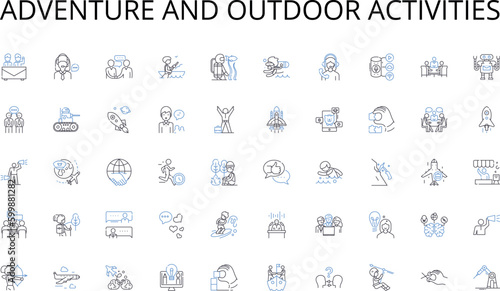 Adventure and outdoor activities line icons collection. Apartments, Condos, Townhouses, Dormitories, Studios, Lofts, Villas vector and linear illustration. Tiny homes,Manufactured homes,Co-housing