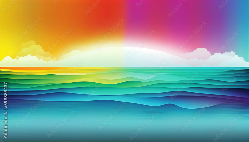 A colorful sizzling summer gradient background, Generative AI