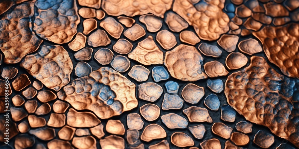 Copper plate texture, old metal background. Pattern of the copper surface background. Generative ai. Copper plate texture, old metal background. Pattern of the copper surface background. Generative ai.