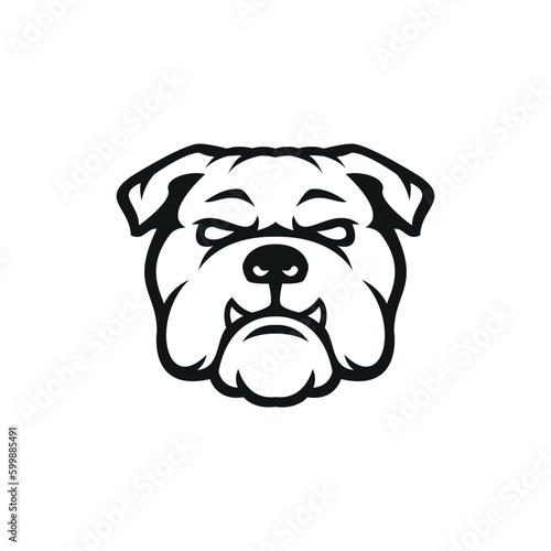 bulldog dog head logo icon vector illustration