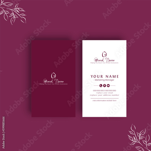 Modern Business Card Design Template (ID: 599885666)