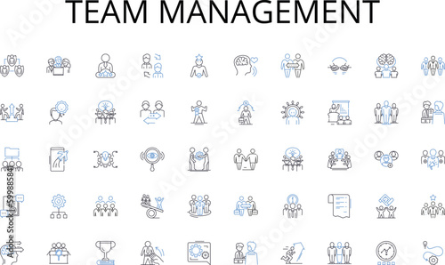 Team management line icons collection. Visionary, Strategy, Innovation, Agility, Creativity, Entrepreneurship, Resilience vector and linear illustration. Adaptability,Empowerment,Drive outline signs
