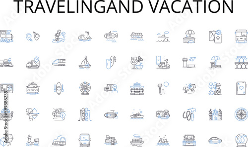 Travelingand vacation line icons collection. Cardio, Strength, Flexibility, Endurance, HIIT, Pilates, Yoga vector and linear illustration. Crossfit,Resistance,Tabata outline signs set