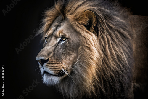 Close up of a lion - generative ai