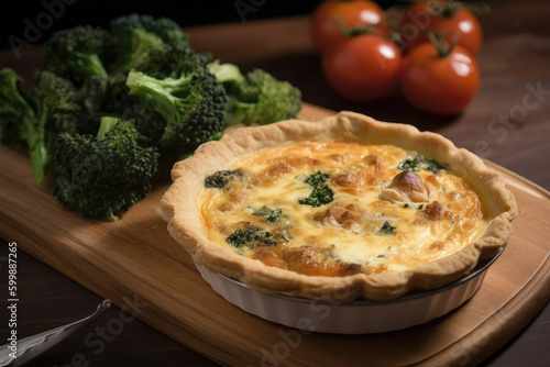homemade dish of quiche